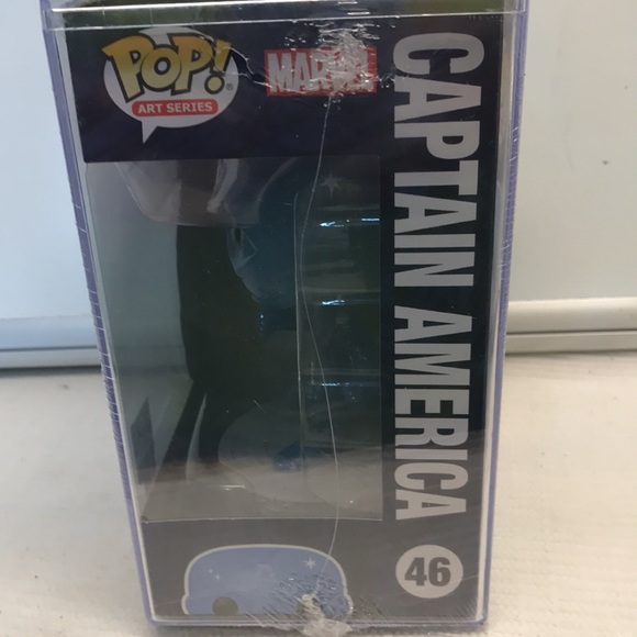 Funko Pop! Art Series Captain America Blue Figure sealed in plastic case NWOT - Picture 3 of 6